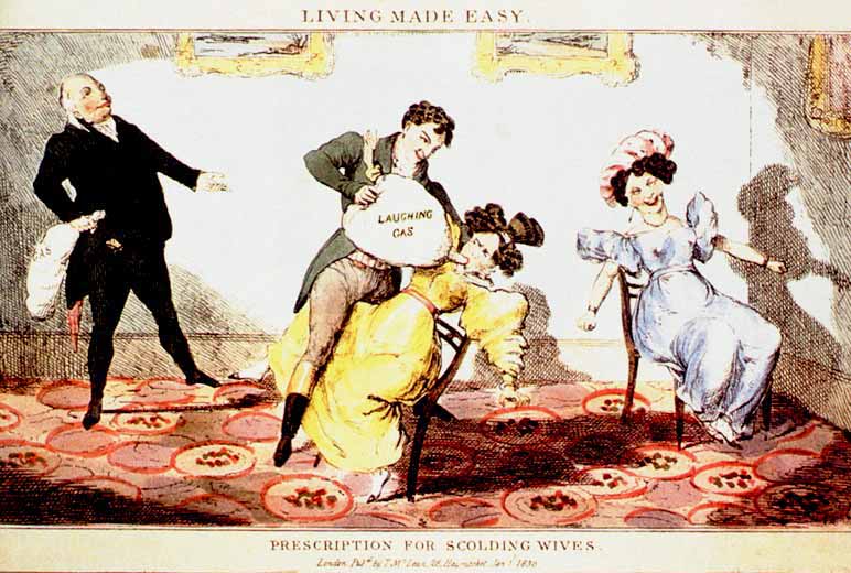 laughing gas, 'The Prescription for Scolding Wives', 1830